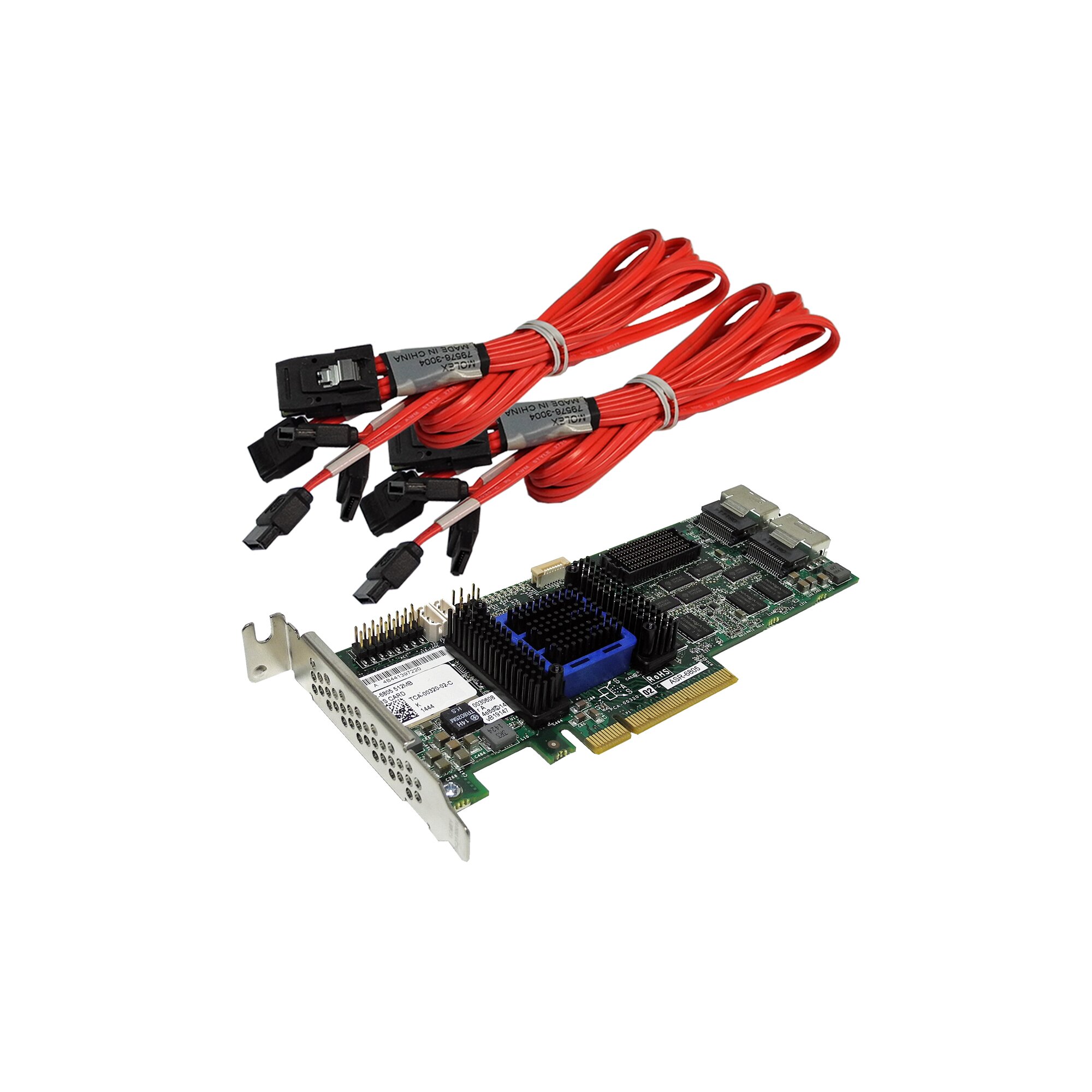 Adaptec ASR-6805 512MB 6Gb/s SAS/SATA RAID Controller TCA-00320-02-C LP ...