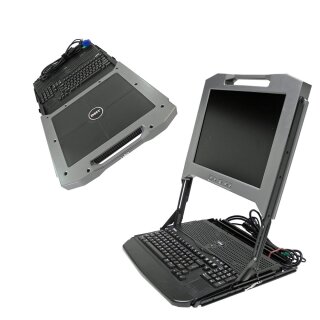DIGITUS Console KVM 19 avec écran TFT 17 (4:3), disposition du clavier DE, commutateur KVM avec 8 ports VGA, noir