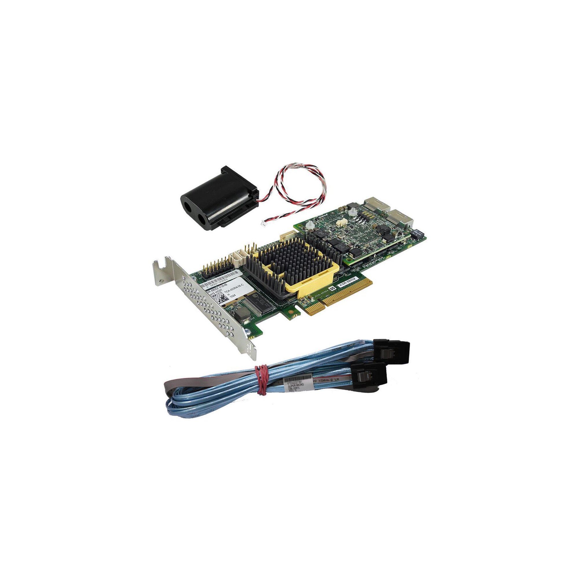 Adaptec ASR-5405Z SAS//SATA 512mb RAID Controller Card TCA-00304-07+BBU /& Cable