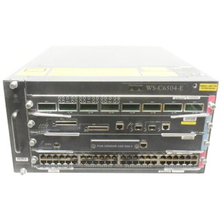 Cisco WS-C6504-E Router Chassis 4U WS-X6148-GE-TX WS-X6708-10GE ACE20-MOD-K9 WS-SUP720-3B PWR-2700-AC/4 FAN-MOD-4SHS