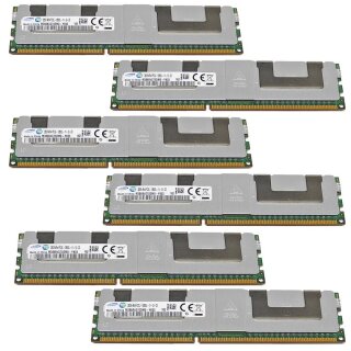 192 GB Samsung 6x 32 GB PC3L-12800L 4Rx4 ECC M386B4G70DM0-YK03 RAM REG ECC DDR3