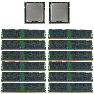 12x Samsung 4GB 2Rx4 PC3-10600R CL9 Server RAM DDR3 2x Intel Xeon E5620 CPU Quad-Core 2.40 GHz 12MB Cache SLBV4 FCLGA1366