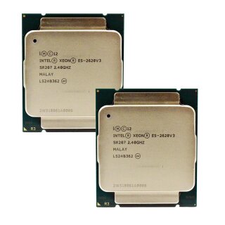 2x Intel Xeon Processor E5-2620 V3 15 MB SmartCache 2.4 GHz 6 Core FCLGA2011-3 SR207