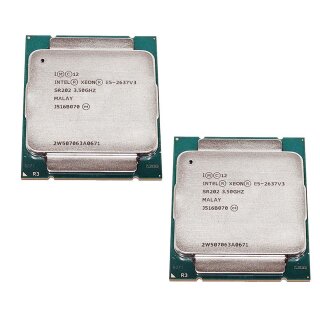 2x Intel Xeon Processor E5-2637 V3 15 MB SmartCache 3.5 GHz 4 Core FCLGA2011-3 SR202