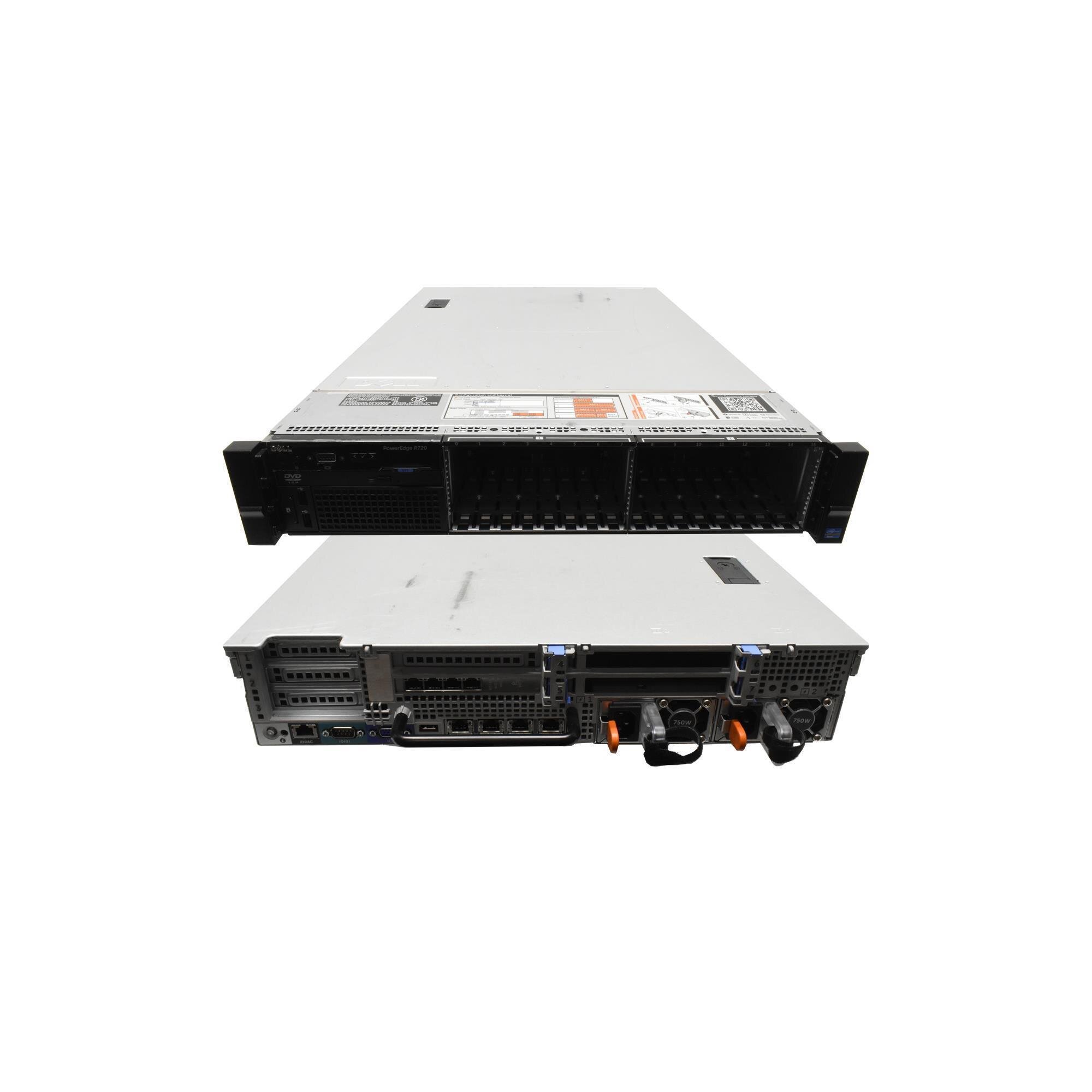 Dell PowerEdge R720 Rack Server 2U 2x E5-2650 2,0GHZ CPU 32GB RAM 16x 2 ...