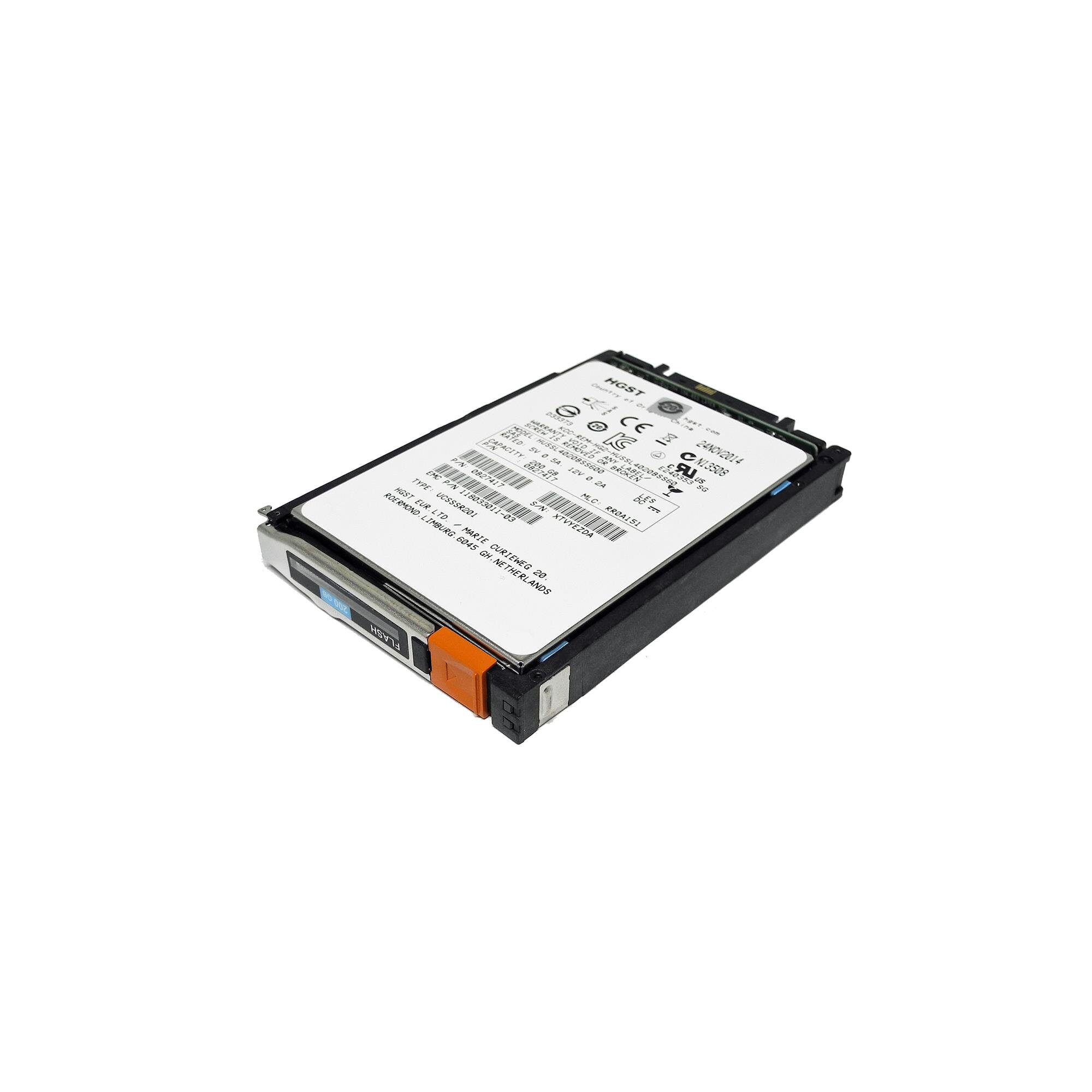 HGST 200 GB SSD Festplatte 2.5 Zoll SAS HUSSL4020BSS600 mit EMC Rahmen