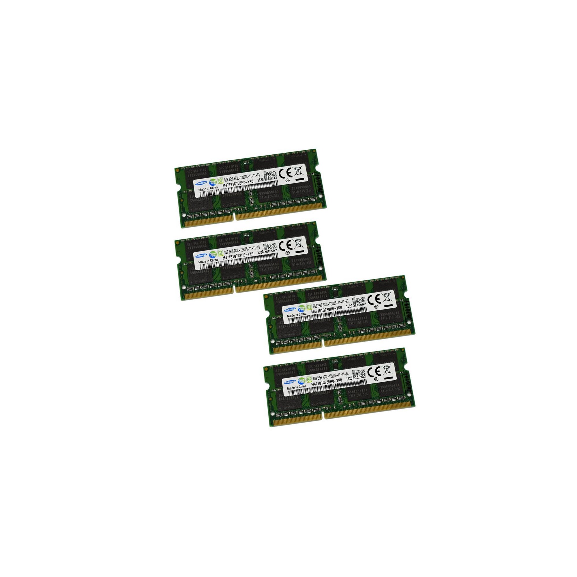 32GB 4x8GB Samsung M471B1G73BH0-YK0 SO-DIMM 2Rx8 PC3L-12800S RAM ...